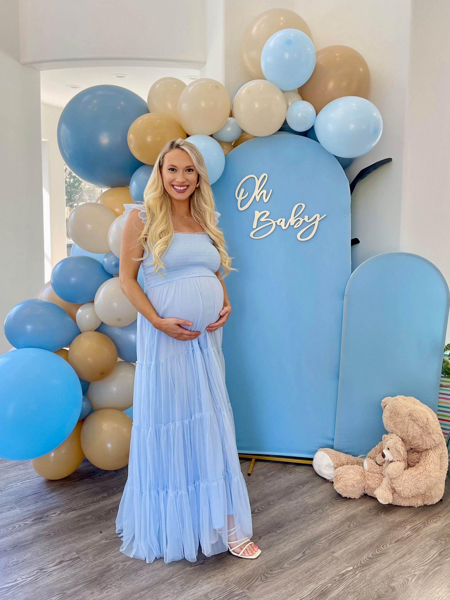 Bump friendly maxi dress / my baby shower dress! Wearing size L (could’ve fit a size M) 🤎🧸 

#LTKsalealert #LTKstyletip #LTKbump