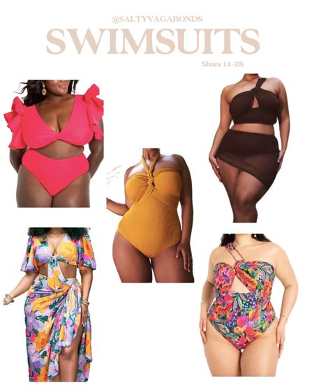 Mid Size & Plus Size Swimsuits 2023. 

Ruffle Shoulder Bikini Top, High Waisted Ruched Bikini  Bottom Set, matching Coverup Skirt printed. Pink / Hot Pink 

Braided Halter Swimsuit Yellow one Piece

One Shoulder Ruched Tankini Too with Matching Set, Bikini Mini Skirt

Boho Puff Sleeve Tie Front Top & High waisted Bikini bottoms matching set Floral with Sorong Wrap Cover Up perfect for Vacation 

One Shoukder Cutout Detail Swimsuit Tropical One piece 

#LTKswim #LTKcurves #LTKtravel
