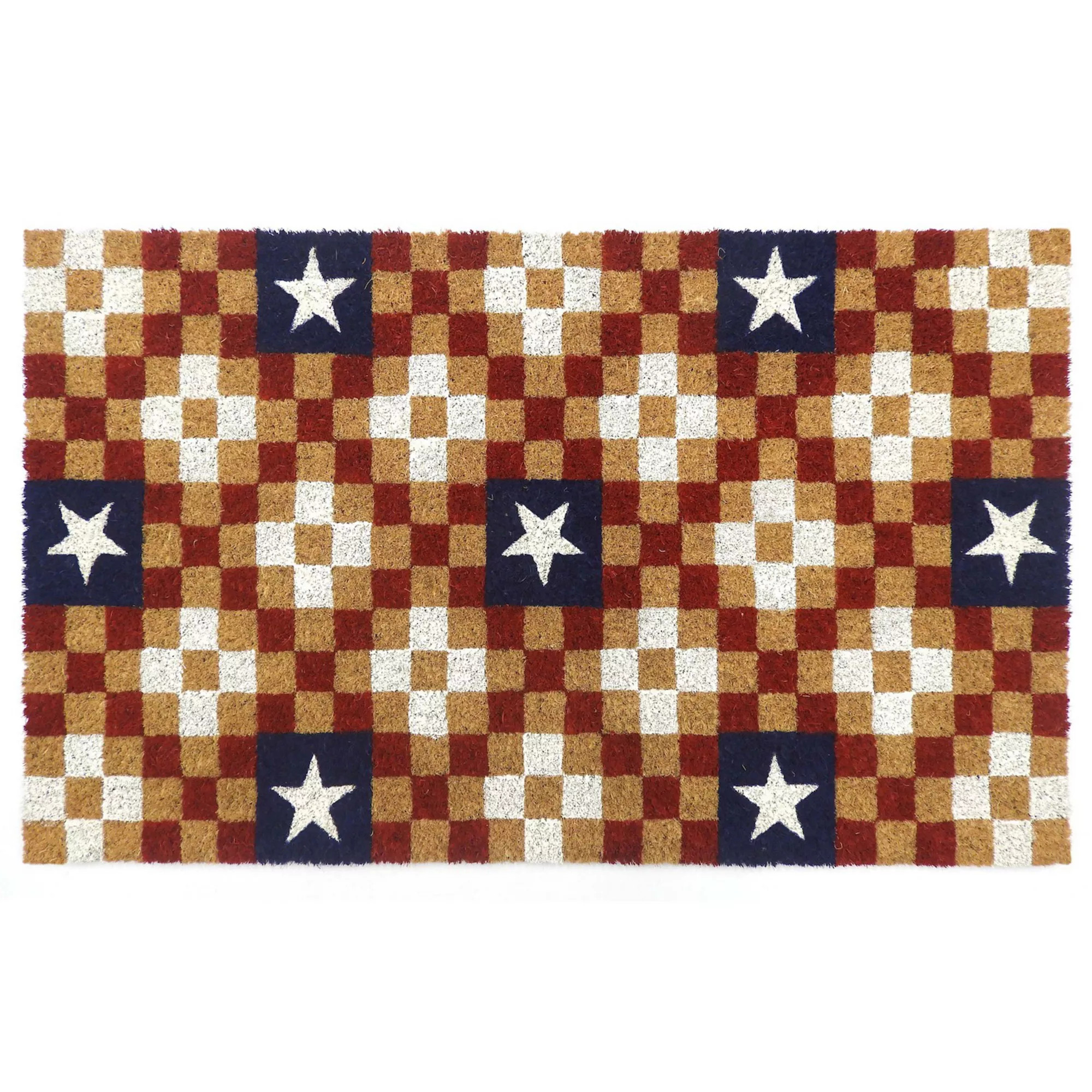 Americana Stars Check Coir 18x30 Doormat | Kohl's