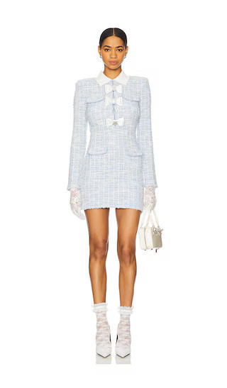 From my actual purchases: I ordered this Self-Portrait Check Collared Knit Mini Dress in baby blue in a size M. The crisp collar, bow details, and tailored knit make it feel like an occasion dress without being too fussy. I’d wear it for dinner, a city weekend, or a dressier travel night with a white mini bag and pointed heels. The exact dress is tagged—it’s currently showing at $486 on Revolve. 

 #WhatIBought #SelfPortrait #BlueDress #KnitDress #OccasionDress #TravelStyle #AleyTravels #LTKootd #LTKTravel #LTKootd #LTKTravel