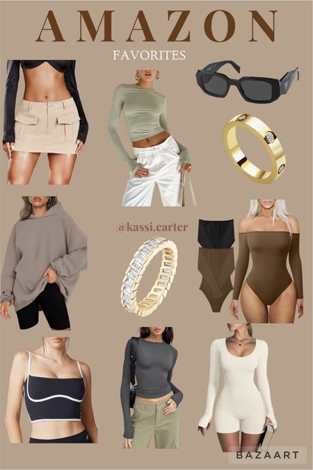 Amazon fall favorites 
Fall clothes
Amazon jewelry 
Cargo skirt 
Bodysuit 
Gold rings 
#fallstyle #fallinspo #outfitinspo

#LTKsalealert #LTKCon #LTKU