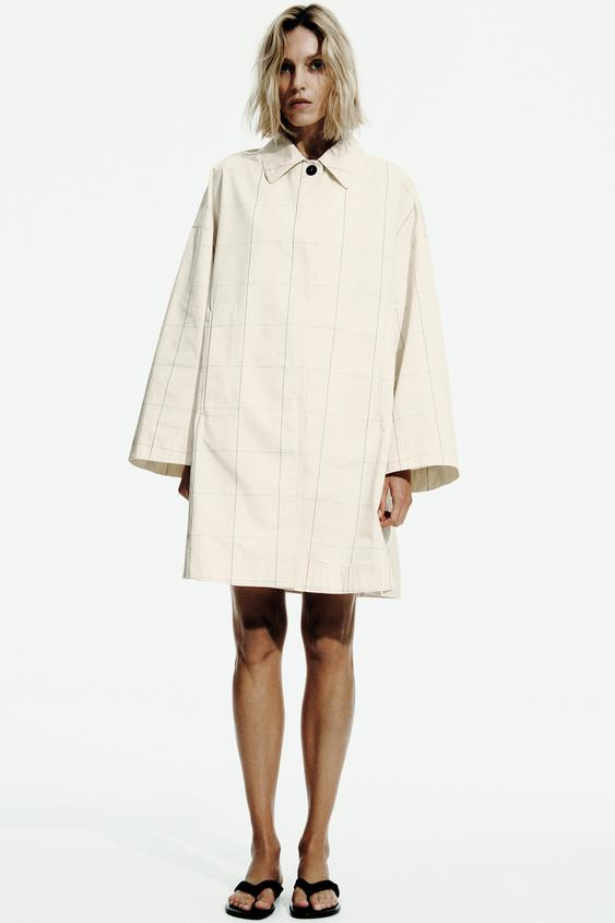 Zara - Zw Collection Checked Trench Coat - Butter - S - Woman | Zara AU