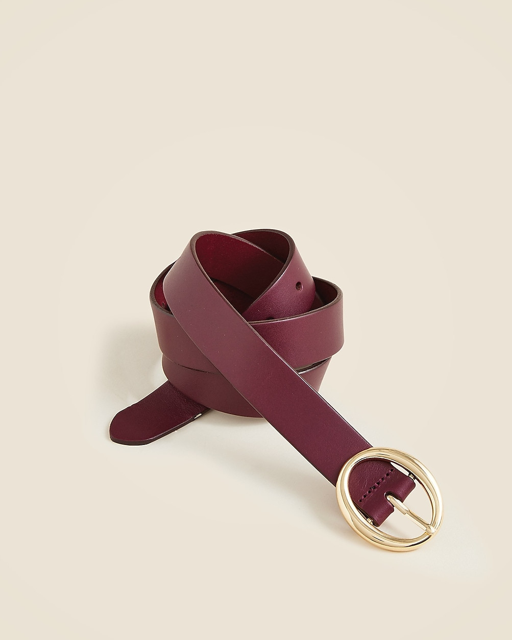 Round buckle belt in Italian leather | J. Crew US