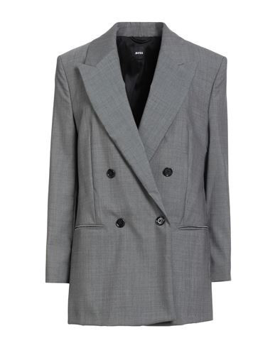 Boss Woman Blazer Grey Size 6 Virgin Wool | YOOX (US)