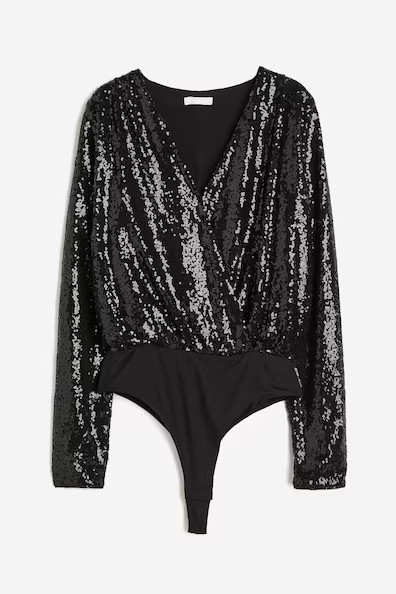 H & M - Paillettenbody - Schwarz - Damen | H&M (DE, AT, CH, NL, FI)