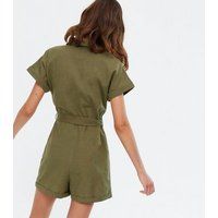 Khaki Belted Utility Shirt Playsuit New Look | New Look (UK)