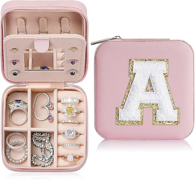 Jewelry Box for Mom Travel Jewelry Case Earrings Necklace Ring Holder Jewelry Organizer for Girls... | Amazon (US)