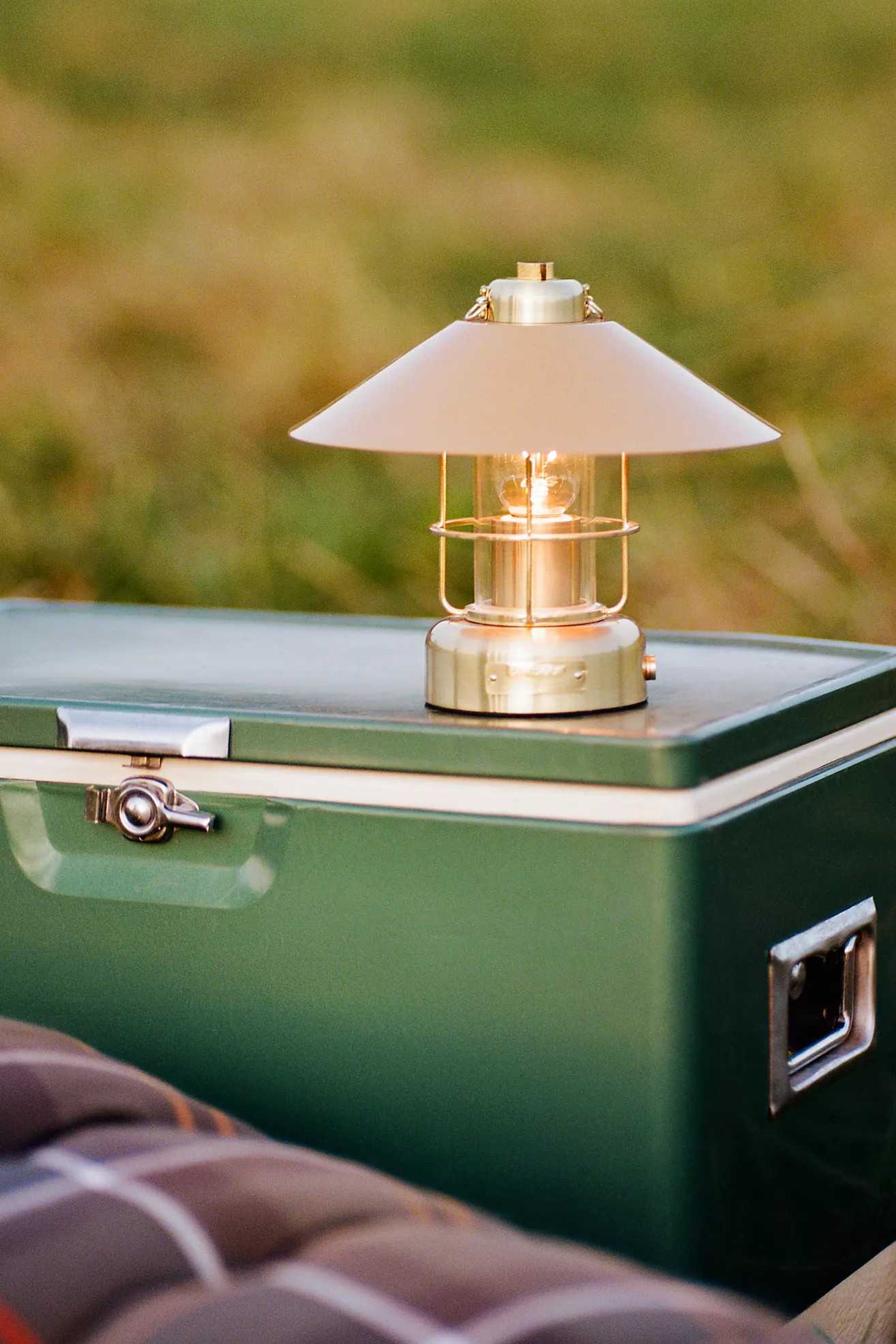 Barbour x Anthropologie Metal and Leather Rechargeable Cordless Lantern | Anthropologie (US)