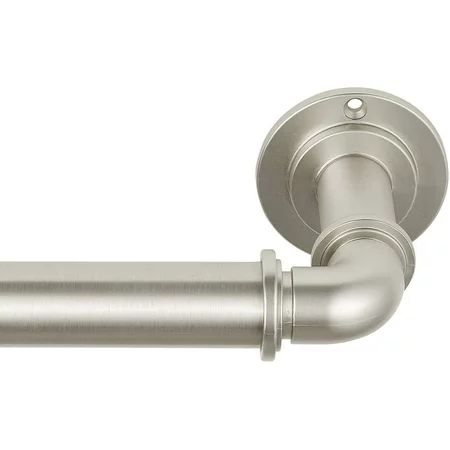 Mode Industrial Room Darkening Decorative Curtain Rod Set - 72 to 144 in Nickel | Walmart (US)