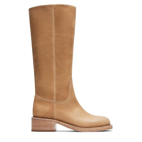 femflame Black Knee High Boots For Women Chunky Heel Round Toe Womens Riding Boots Platform Winte... | Amazon (US)