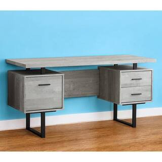 23.75 in. Rectangular Gray Metal 3-Drawer Computer Desks | The Home Depot