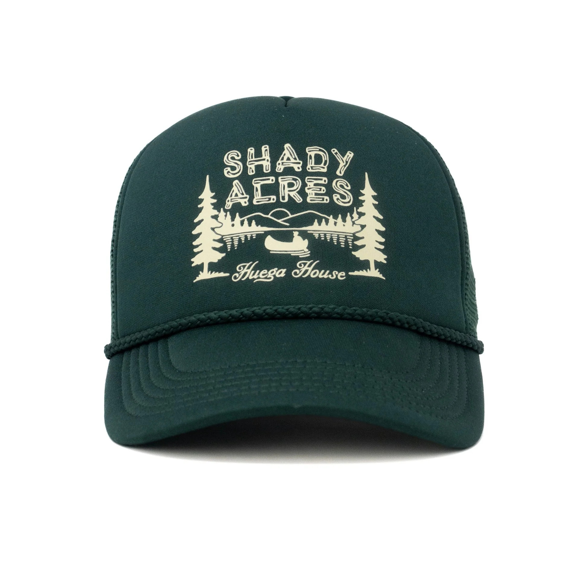 Shady Acres | Forest Green Foam Trucker Hat | Huega House