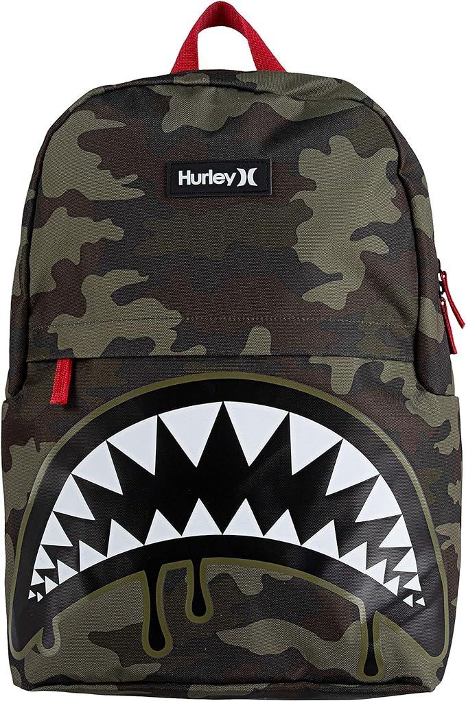 Hurley Kids' One and Only Backpack, Green Camo Shark, Large | Amazon (US)