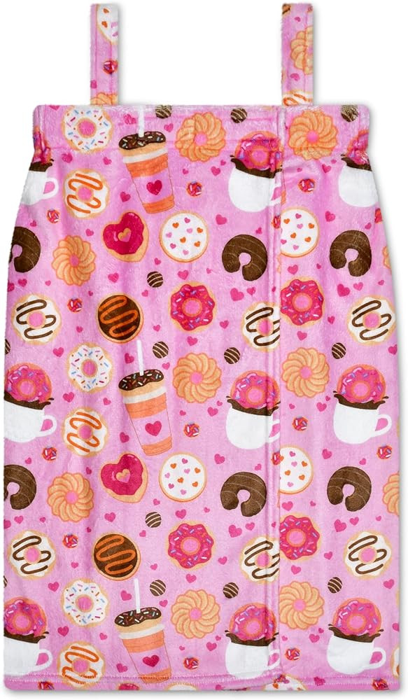 iscream Big Girls' Silky Soft Plush Spa Wrap for Home, Travel, Summer Camp - Bake Shop Collection | Amazon (US)