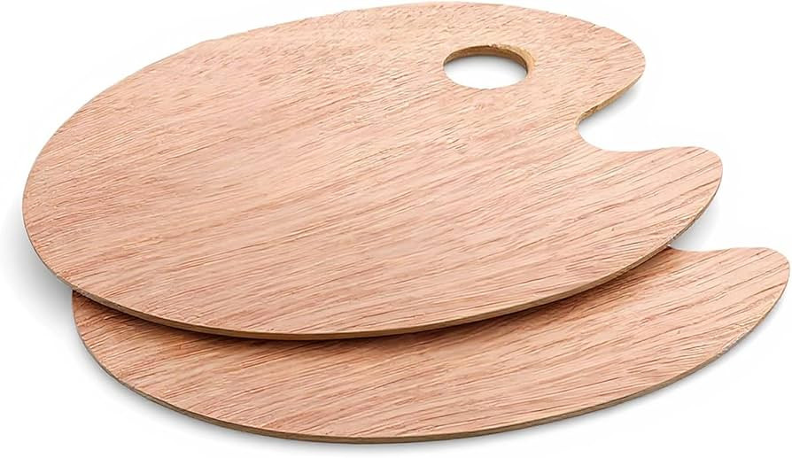 Palette Wooden Paint Palette, 2PCS Painting Palette Paint Tray Palettes for Acrylic Watercolor Oi... | Amazon (US)