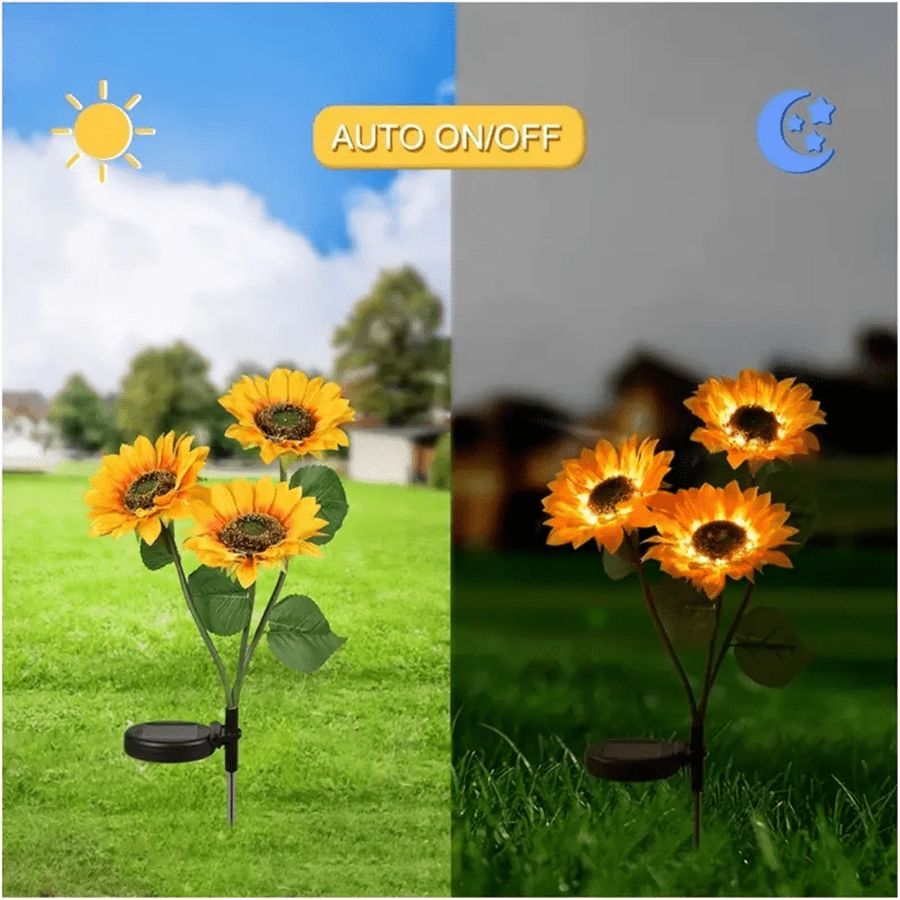 1 PC/3 PCS 30.7 Inch LED Solar Sunflower Light - Waterproof, Rainproof, Windproof - Perfect For O... | SHEIN