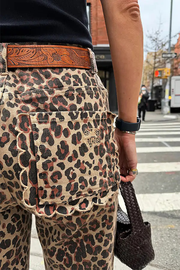 Leopard Lucia Scallop Detail Jeans | Never Fully Dressed US