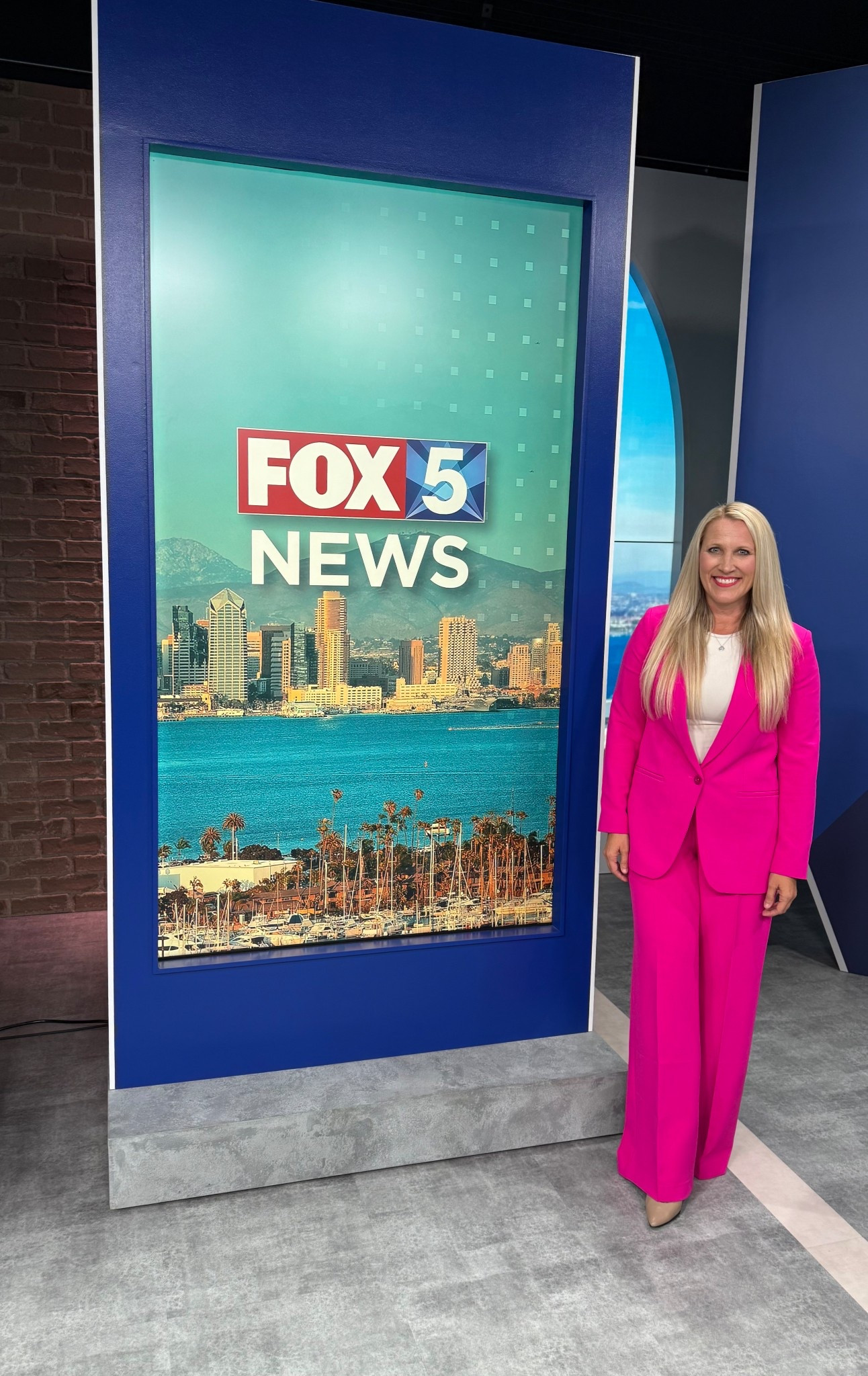 My look on FOX 5 San Diego! Love the color and fit of this suit and it’s on sale for Breast Cancer Awareness Month with proceeds going to BCRF! Wear it with the matching vest or a blouse like I am! 

#LTKStyleTip #LTKSaleAlert