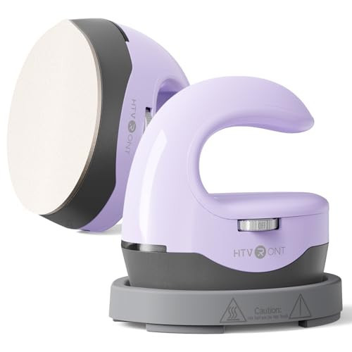 HTVRONT Heat Press H1 Mini Heat Press Machine, Small Heat Press Portable Iron Press Machine for T Shirts, Hats, Heating Transfer Projects (H1 Lavender Purple) | Amazon (US)