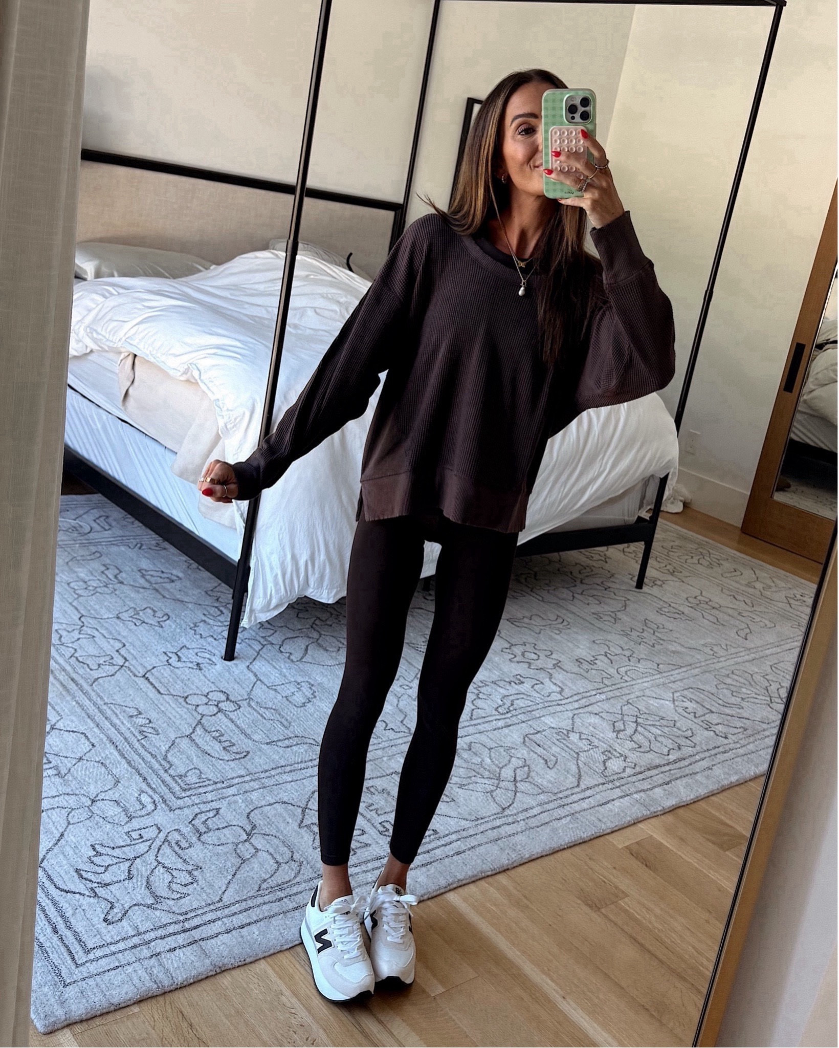 the best lightweight waffle ls tee is 40% off this week! 🤎 oversized + pairs perfectly with leggings! 

#LTKCyberWeek