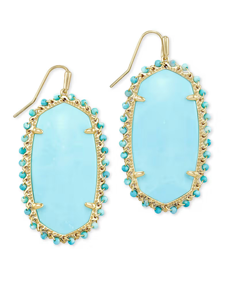 Danielle Gold Beaded Statement Earrings in Light Blue Magnesite | Kendra Scott