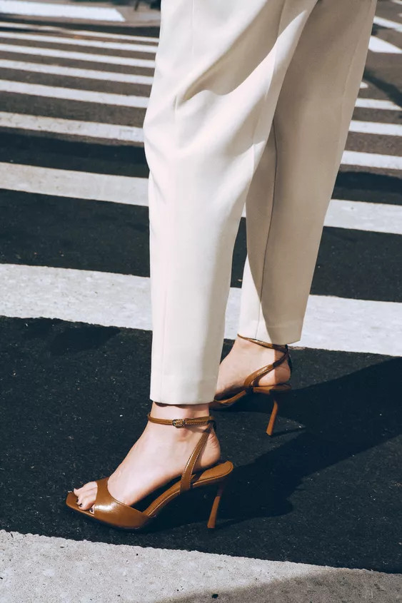 PATENT-FINISH HIGH-HEEL SANDALS | Zara UK