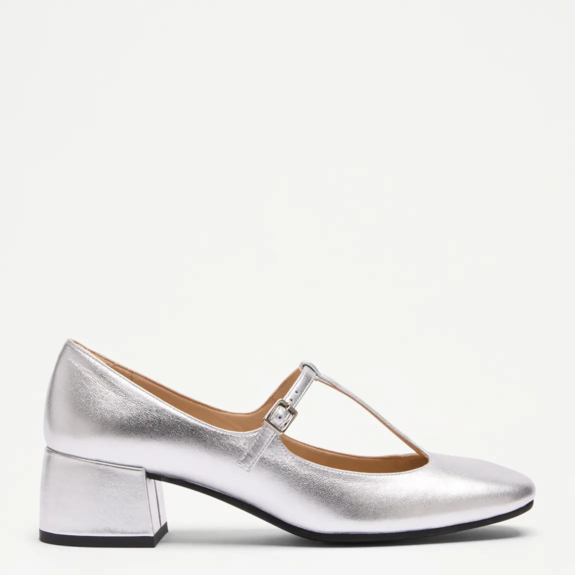 Women's Silver Tabby Patent Heeled Shoes | BrandAlley