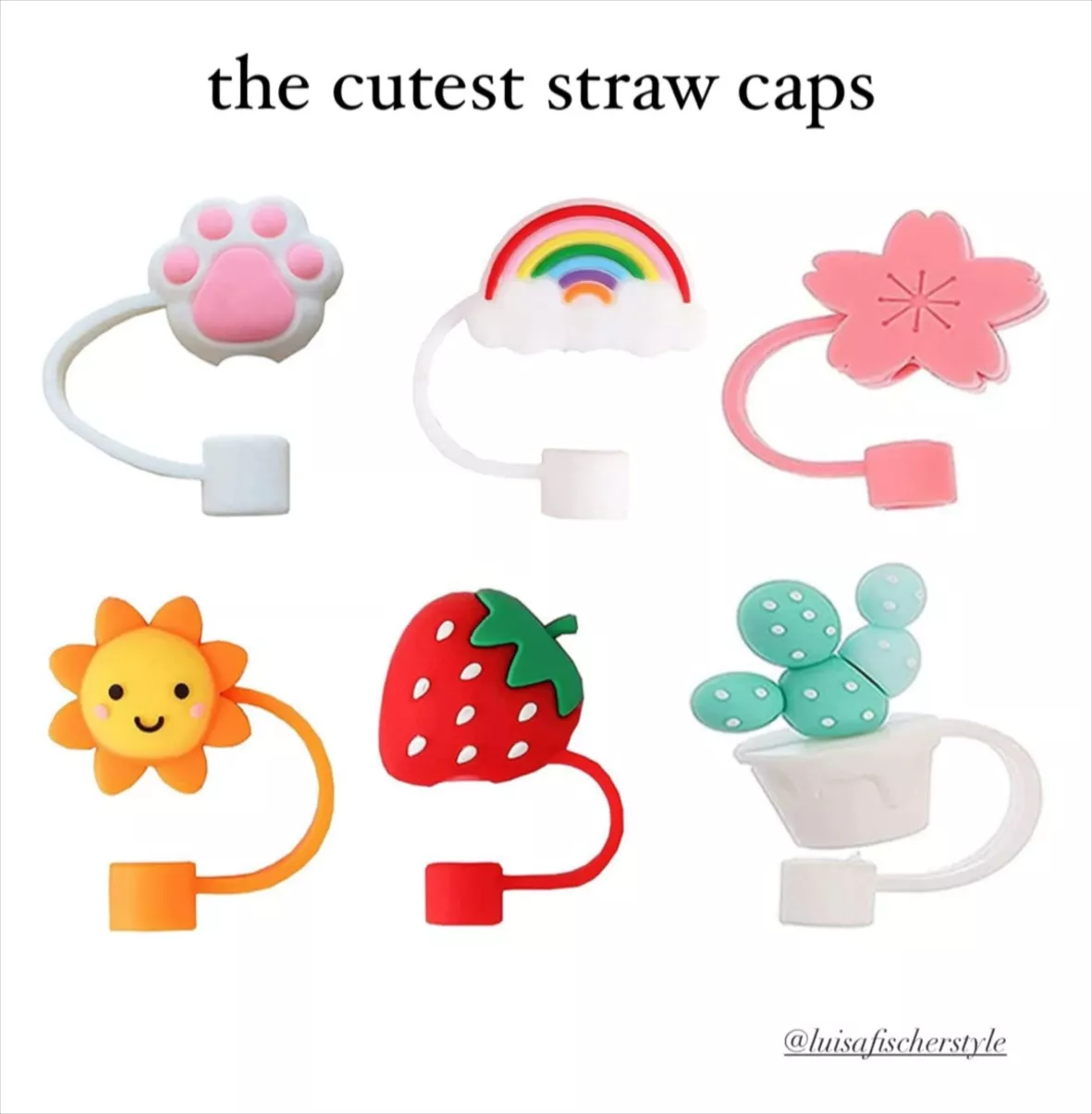 6PCS Cloud Straw Cover, Straw Caps Covers, Straw Covers For