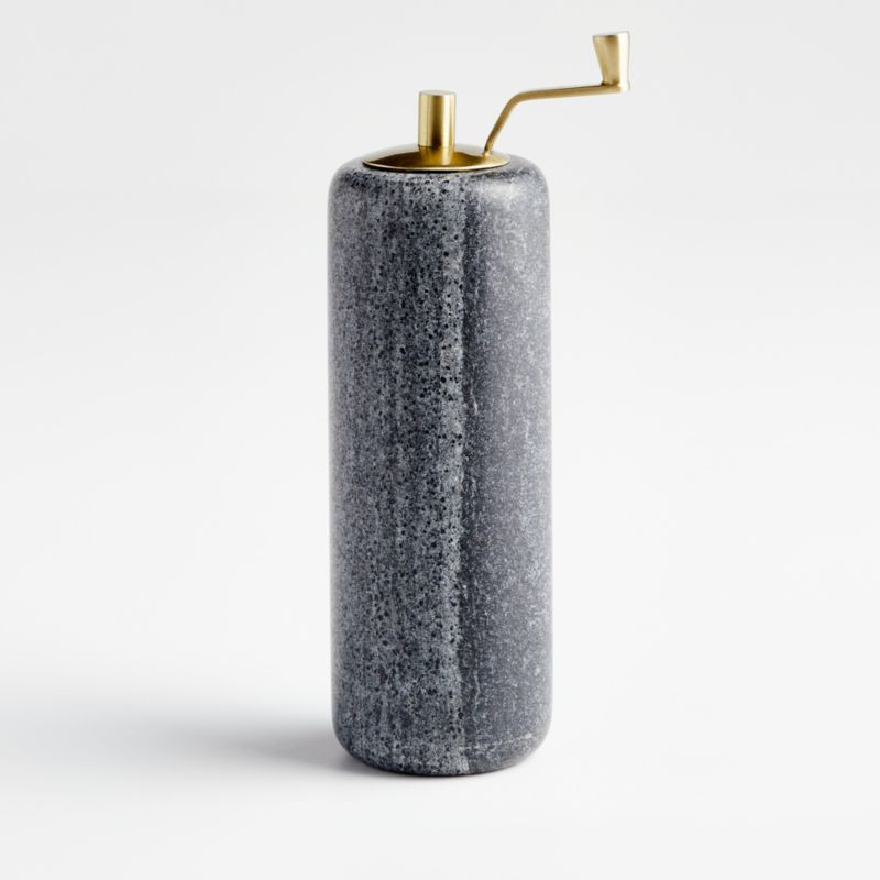 Hayes Black Marble Pepper Mill Grinder | Crate & Barrel | Crate & Barrel