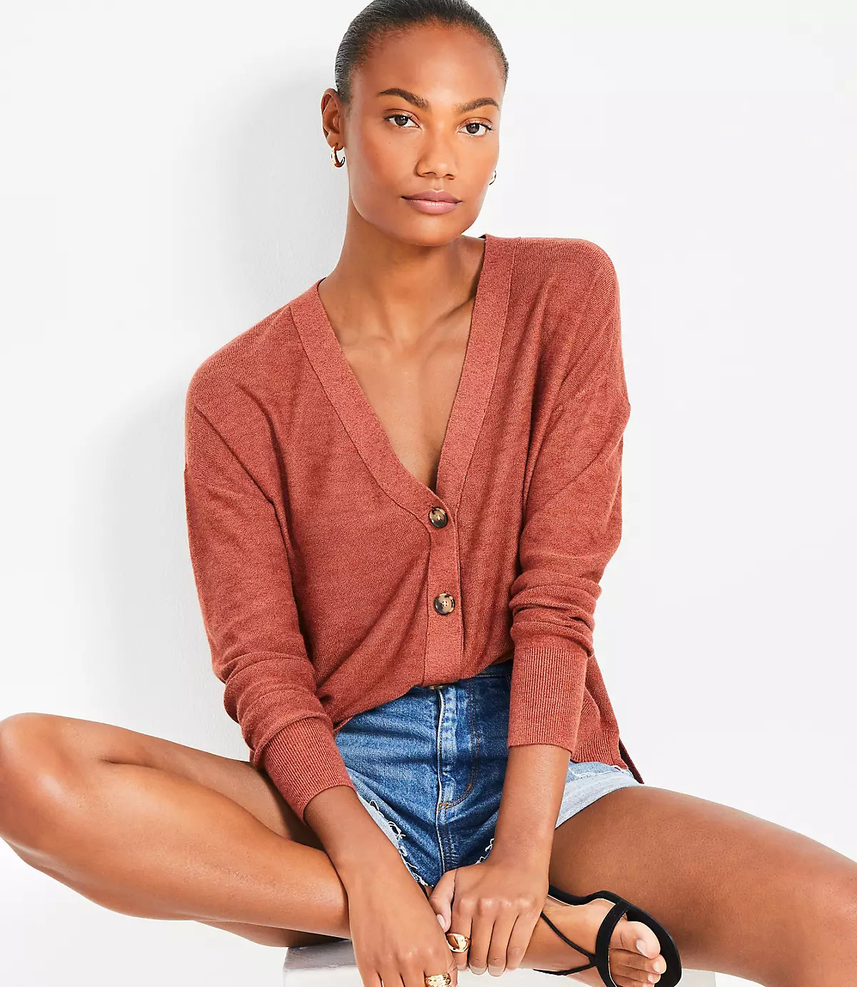 Drop Shoulder Cardigan | LOFT