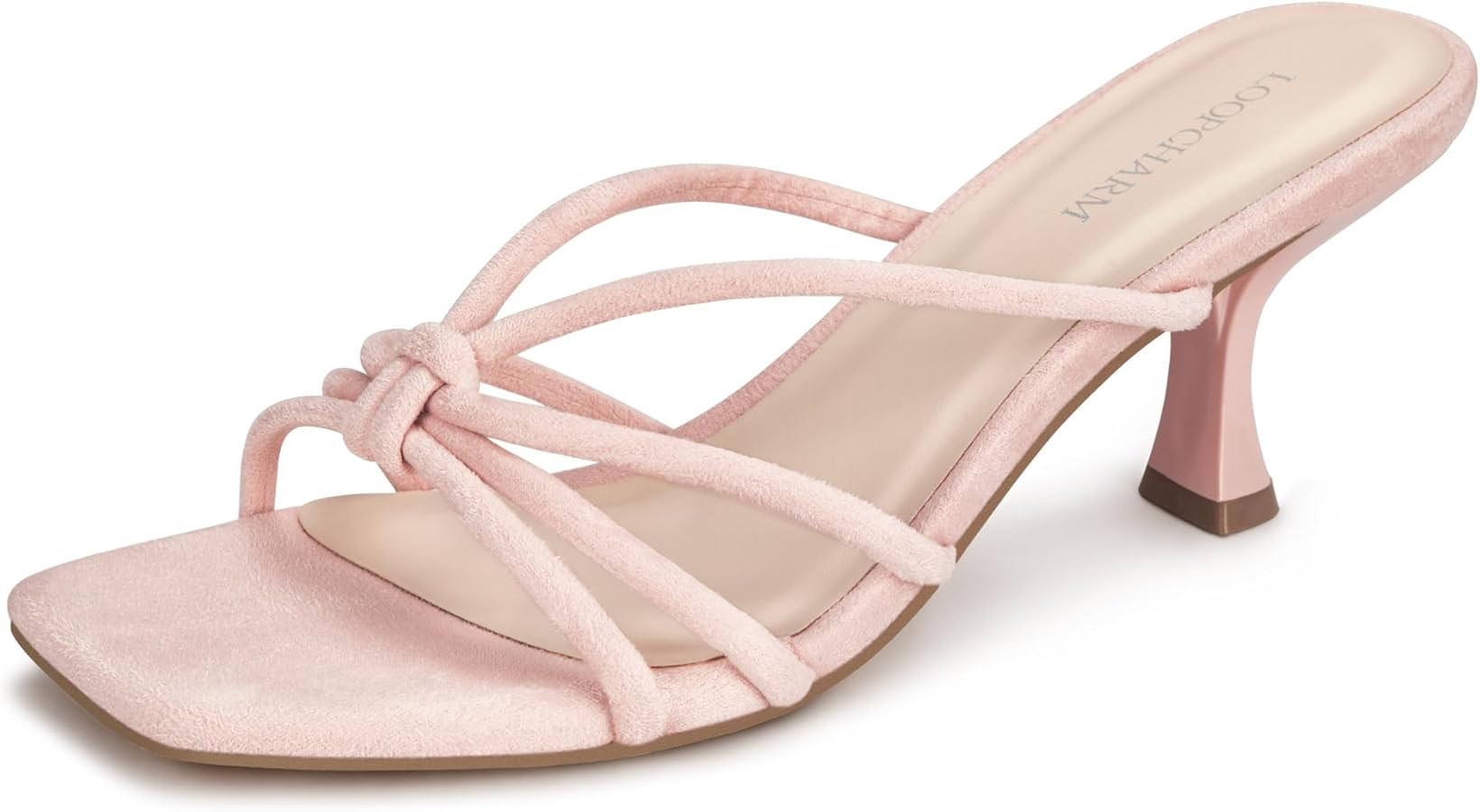 Women's Strappy Square Open Toe Kitten Heels Sandals Knotted Design Summer Fashion Slip On Mule S... | Amazon (US)