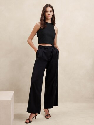 Linen-Blend Crop Shell | Banana Republic Factory