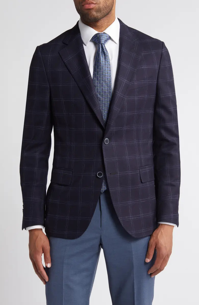 Hyperlight Soft Windowpane Check Stretch Wool Sport Coat | Nordstrom