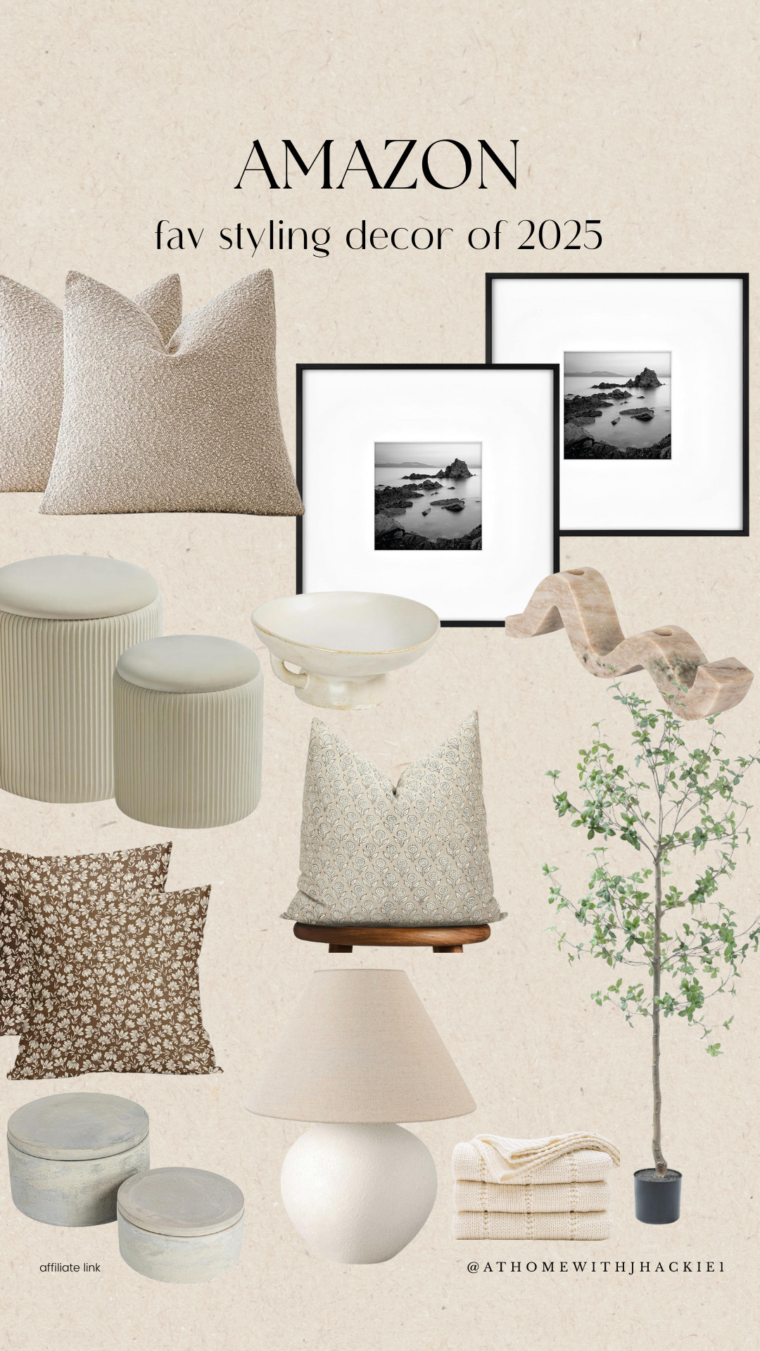 Amazon Favorite Styling Decor of 2025, neutral home decor, modern neutral decor, amazon home decor finds, organic modern decor, minimalist home decor, textured neutral pillows, framed black and white art, amazon decorative accents, sculptural home decor, neutral throw pillows, modern table lamps, faux olive tree amazon, coffee table decor ideas, shelf styling decor, affordable luxury decor, earthy home decor, warm neutral interiors, amazon interior styling 

 

#LTKHome