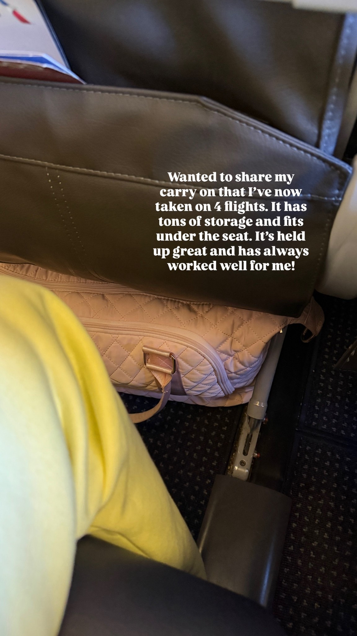 Carry on bag that fits under the seat easily. Tons of storage and pockets 

#carryonbag #luggage 

#LTKFindsUnder50 #LTKTravel #LTKFindsUnder100