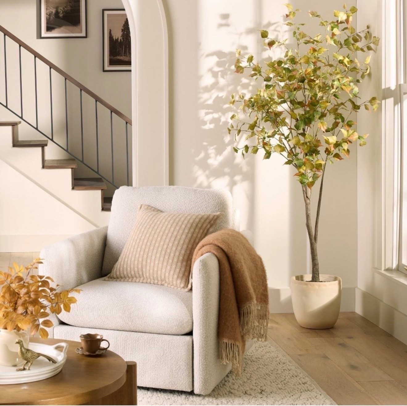 A little fall warmth without going overboard. 🍂🤎

This faux tree is such an easy way to bring in a touch of the season. I love the soft autumn tones and natural shape—it adds just enough color and texture while still keeping the space feeling calm and neutral.

Definitely one of those pieces that makes a room feel more finished with very little effort. ✨

#LTKHome #LTKSeasonal #LTKmomlife