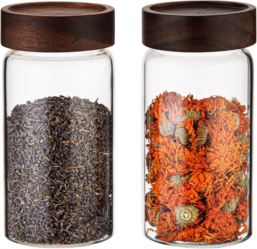 Glass Coffee Jars with Top Screw Lid Round Food Storage Canister Clear Glass Jar for Pantry Sugar... | Amazon (CA)