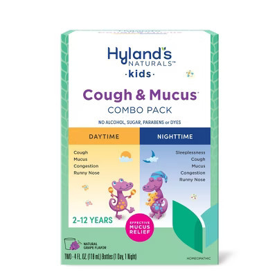 Hyland's Naturals Kids' Cough & Mucus Syrup, Day & Night Combo Pack - Grape - 8 fl oz | Target