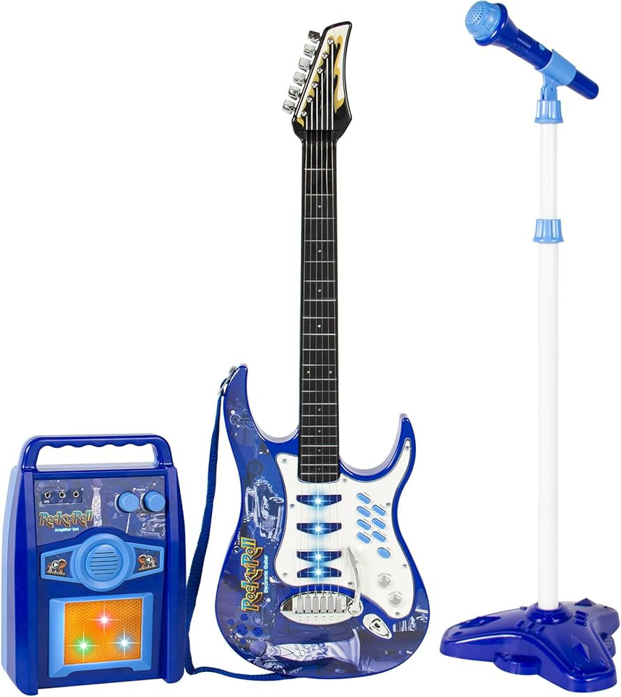 Best Choice Products Kids Electric Musical Guitar Play Set, Toy Guitar Starter Kit Bundle w/ 6 De... | Amazon (US)