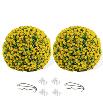 21.6" Artificial Topiary Balls Set of 2, Fake Topiary Rose Balls for Home Decor Indoor and Outdoor,Wedding,Party Decoration | Target