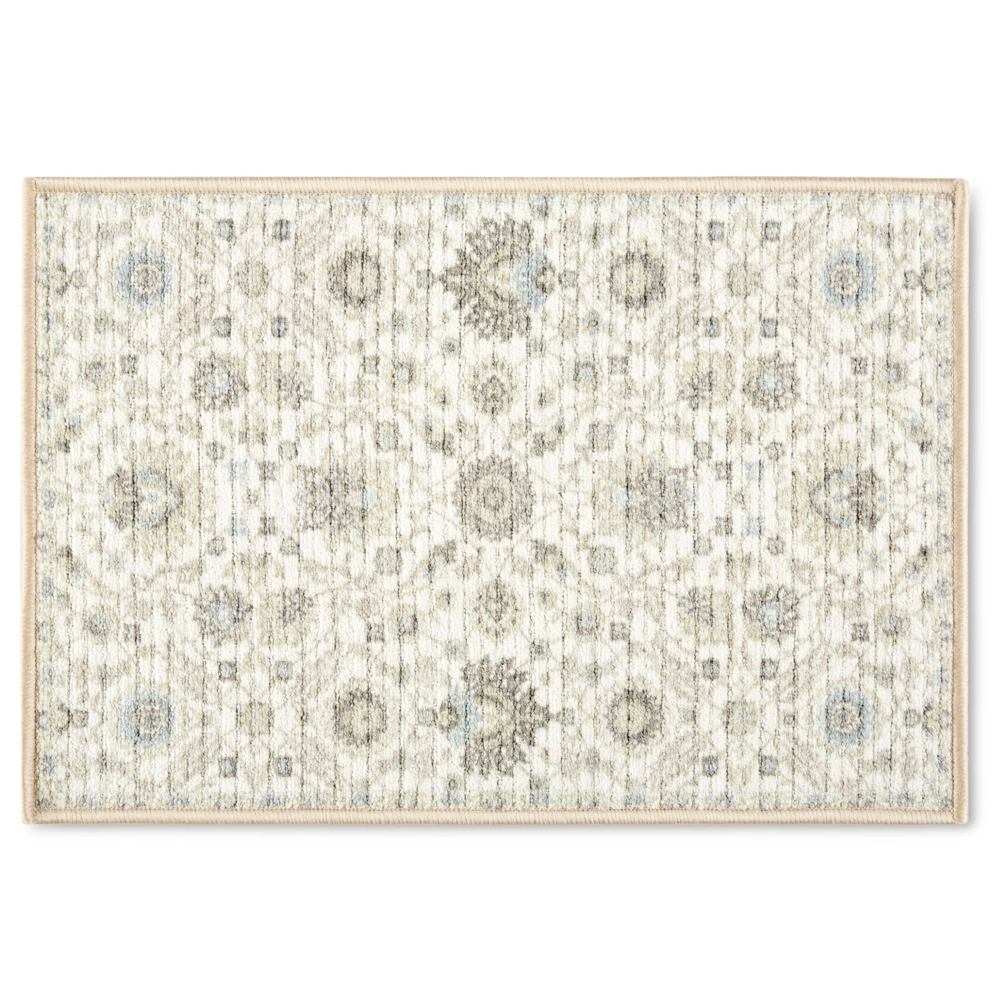 Mainstays Morocco Medallion Fabric Floor Mat, 18"x27", Ivory | Walmart (US)