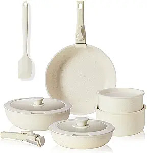 Sweetcrispy 12 pcs Pots and Pans Set, Nonstick Kitchen Induction Cookware Suit with Detachable Ha... | Amazon (US)