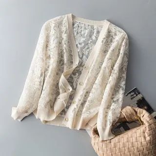 Plain Lace Cardigan | YesStyle Global