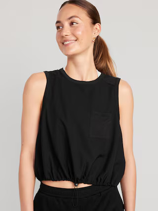 StretchTech Cinched-Hem Cropped Top for Women | Old Navy (US)