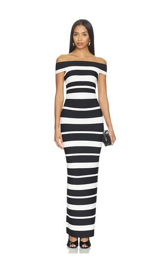 Herve Leger The Kiva Gown in Black,White. - size L | Revolve Clothing (Global)