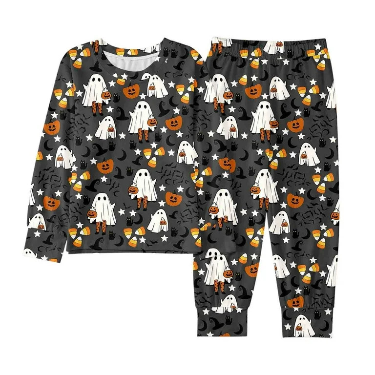 Gelikeya Kids Colorable Pajamas Halloween Boys Girls Long/short Sleeve Shirts Shorts/pants 2pcs O... | Walmart (US)