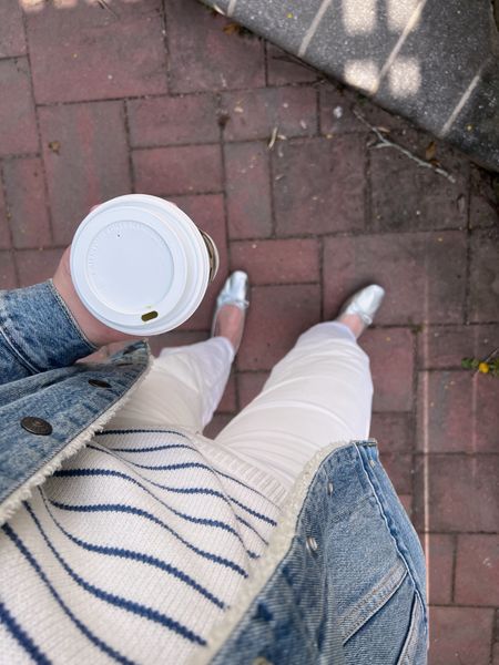 causal outfit, neutral outfit, blue and white stripes, striped sweater, easy outfits, mom outfit

#LTKxMadewell #LTKshoecrush #LTKSeasonal