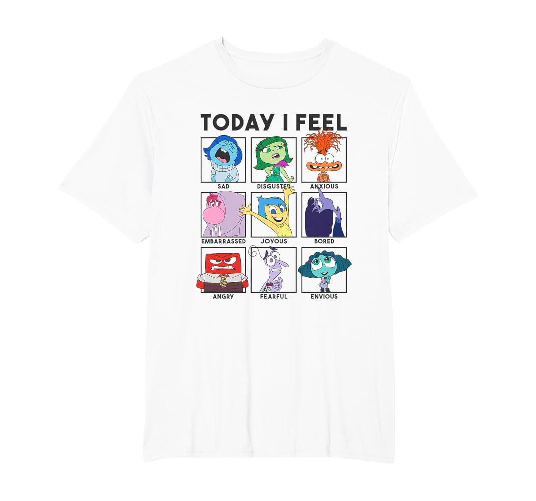 Disney Pixar Inside Out 2 Today I Feel... Vintage Panels T-Shirt | Amazon (US)