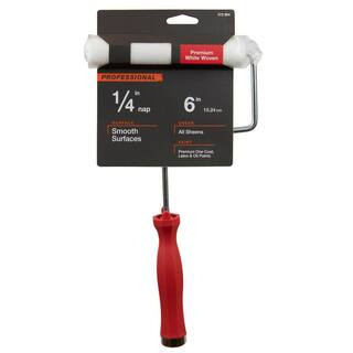 6 in. x 1/4 in. Shed Resistant White Woven Mini Paint Roller With Frame | The Home Depot
