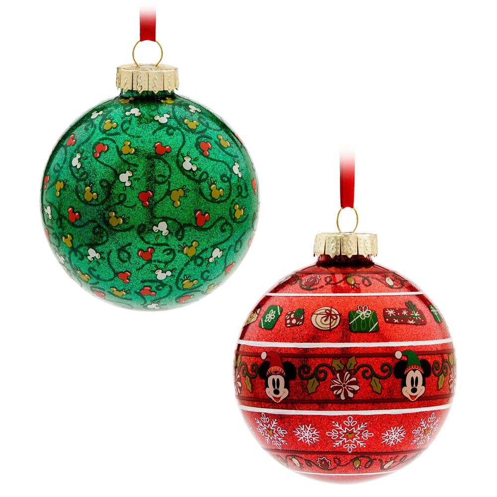 Mickey and Minnie Mouse Glass Ball Ornament Set | Disney Store